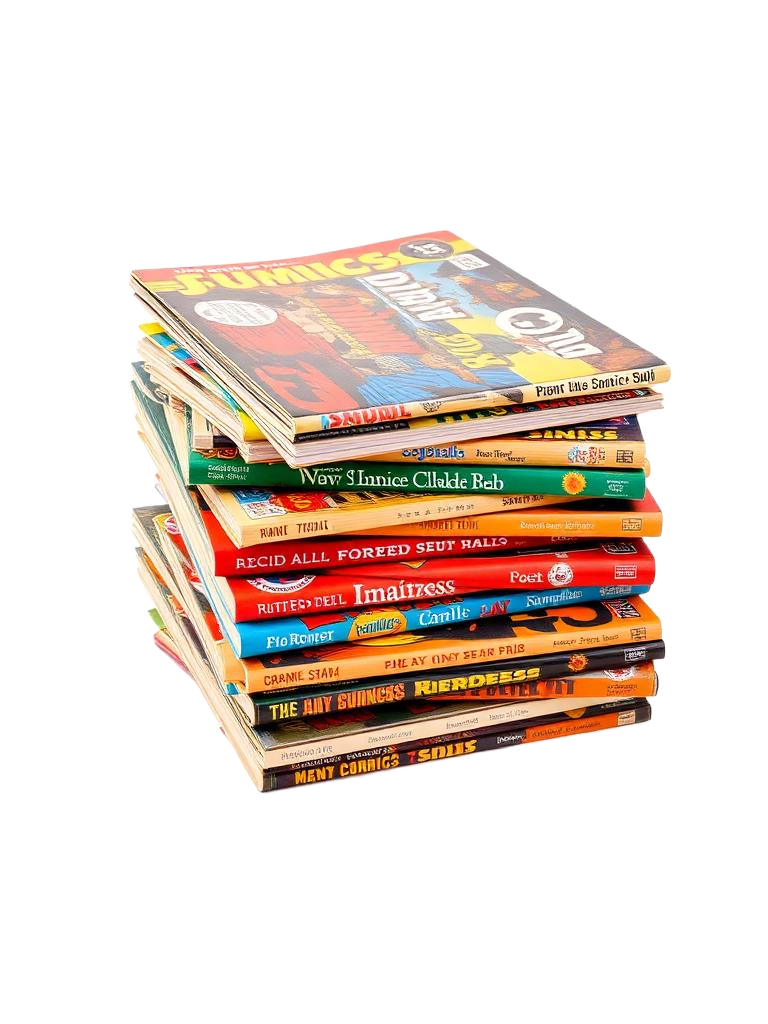 Stack of vintage comic books
